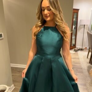 Lulus Broadway Show Emerald Green High-Low Gown